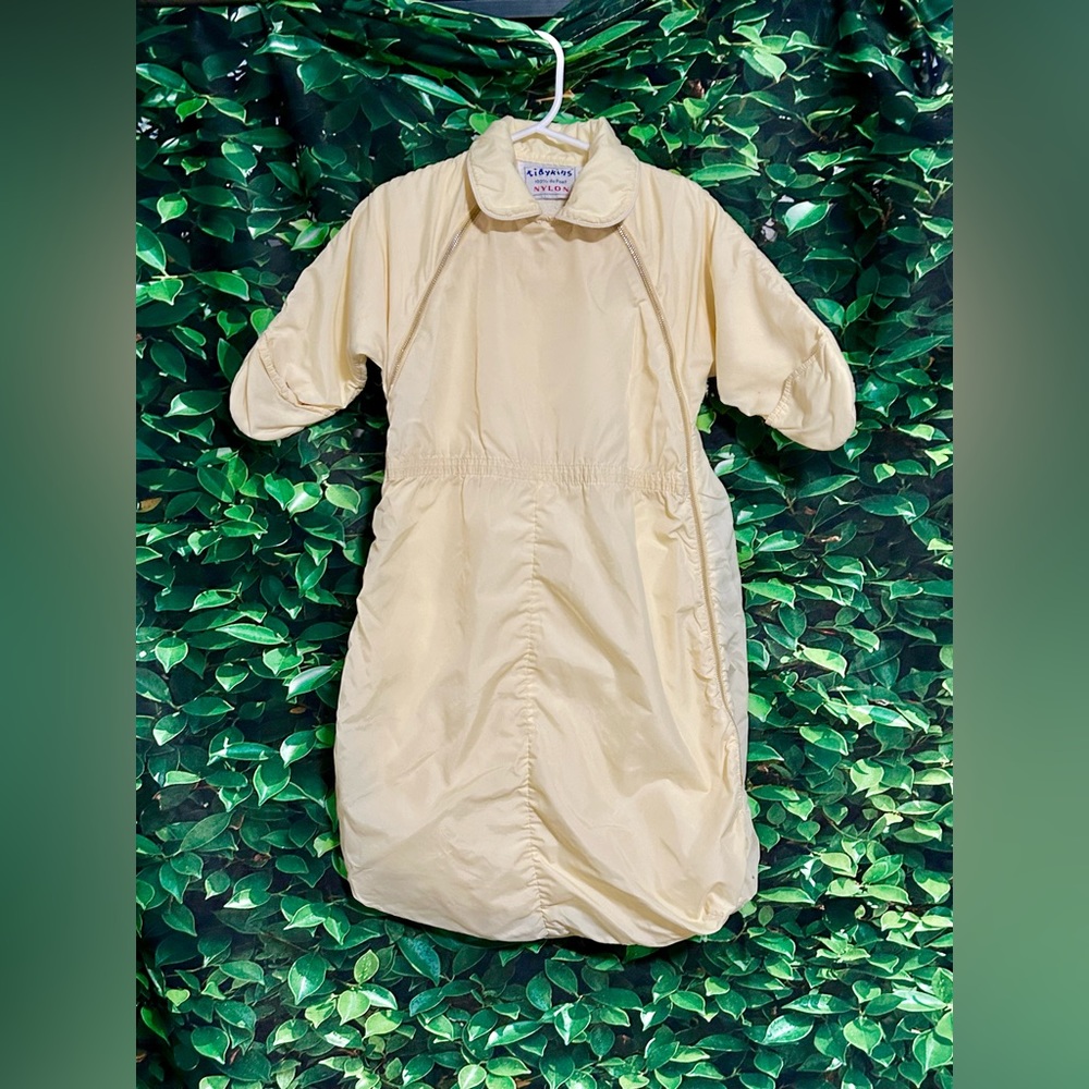 Vintage Tidykins Nylon Infant Snow Bunting Suit Pale Yellow Zipper